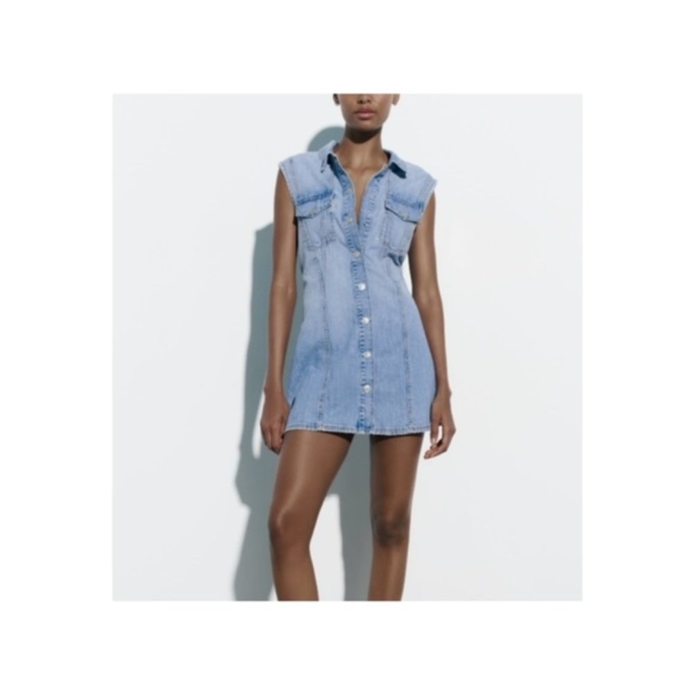 Zara Sleeveless Denim Dress